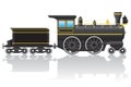 Old Retro Locomotive Vector Il...