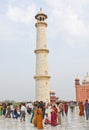 One of the four minarets of Taj Mahal Stock Photo