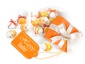 Open Box With Easter Eggs