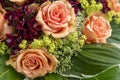 Orange Roses And Summer Flowers