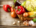 Organic Vegetables On A Wood B...
