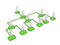 Organizational chart computer rendered graphic of a concept for corporate organization Stock Images