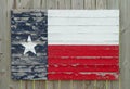 Painted Wood Texas Flag