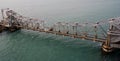 Pamban Railway Bridge across the Indian Ocean Stock Photography