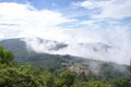 Panoramic view of hill ranges with mist Stock Photography