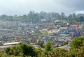 Panoramic view of a town settled on hill Stock Photos