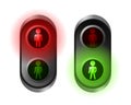 Pedestrian crossing set of red and green lights of Royalty Free Stock Photography