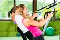 People In Sport Gym On Suspens...