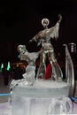 PERM, RUSSIA - JAN 11, 2014: Ice sculpture figure skating
