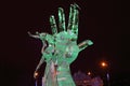 PERM, RUSSIA - JAN 11, 2014: Sculpture Hand and dancing woman in