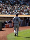 Pitcher Jonathan Papelbon walks towards the Dugout