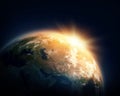 Planet Earth And Sun