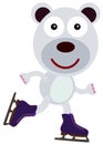 Polar bear ice skates a humorous illustration of an skating Royalty Free Stock Image