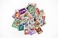 Postage stamps of different countries Stock Photos