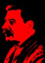 Poster of Joseph Stalin in black and red colors