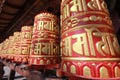 prayer wheels in kathmandu nepal  