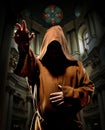 Preaching Monk In Church