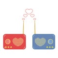Pretty pink and blue radio with heart