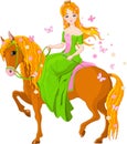 Princess Riding Horse. Spring
