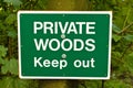 Private Woods Sign