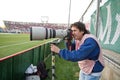 Professional photographer in action in Copa Americ