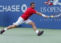 Professional tennis player Stanislas Wawrinka during third round match at US Open 2013