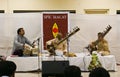 Prominent Indian musician playing Sitar live Stock Images