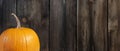 Pumpkin With Rustic Wood Backg...