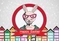 Rabbit and happy easter design