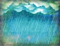 Raining Sky.Vintage Nature