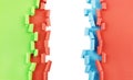 Red Blue Green Torn Paper Back...