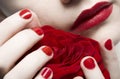 Red lips woman Royalty Free Stock Photos
