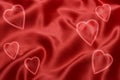 Red Satin Love Heart Background