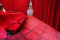 Red soft seats in picture show hall