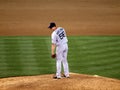 Red Sox closer Jonathan Papelbon stands on mound looking towards