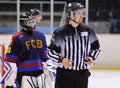 The referee in action in the Ice Hockey final of the Copa del Rey (Spanish Cup)