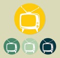 Retro tv icon vector illustration of the Stock Photos