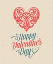 Retro Vintage Happy Valentines Day Greeting Card