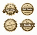 Retro vintage labels set realistic paper texture eps vector illustration Royalty Free Stock Photo