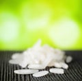Rice Grains On Nature Background