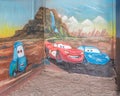 Route 66: Lightning McQueen and Sally Carrera Mural, Blue Swallow Motel, Tucumcari, NM