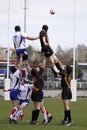 A rugby line-out in Czech Rep. vs. Belgium match