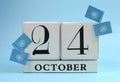 Save the Date white block calendar for October 24, United Nations Day