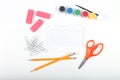 School Office Supplies On A Wh...
