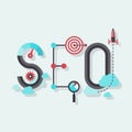 SEO Word Flat Illustration