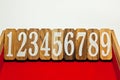Sequential number in the red bin Stock Image