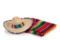 Serape And Sombrero On A White...