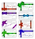 The set of cards with quotes about love. English. 