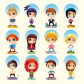 Set Of Funny People With Chara...