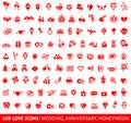 Set Love Red Icons